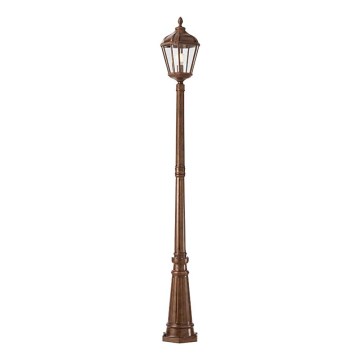 Redo 9662 - Candeeiro exterior ESSEN 1xE27/70W/230V 221,5 cm IP44 castanho/patina