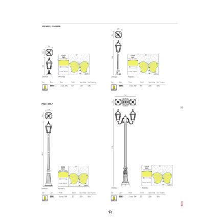 Redo 9662 - Candeeiro exterior ESSEN 1xE27/70W/230V 221,5 cm IP44 castanho/patina