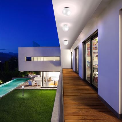 Redo 9761 - Abajur de substituição para luminária externa SFERA diâmetro 20 cm IP44 branco