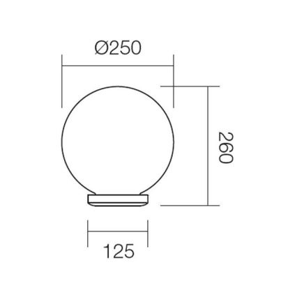 Redo 9770 - Abajur de substituição para luminária exterior SFERA diâmetro 25 cm IP44 castanho