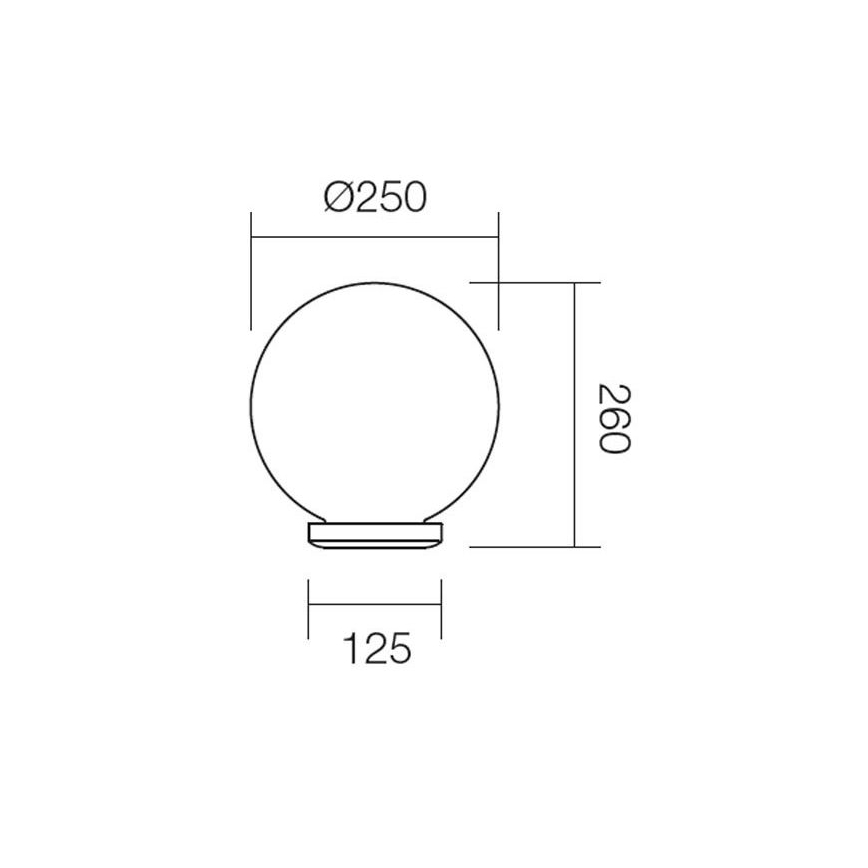 Redo 9771 - Abajur de substituição para luminária exterior SFERA diâmetro 25 cm IP44 branco