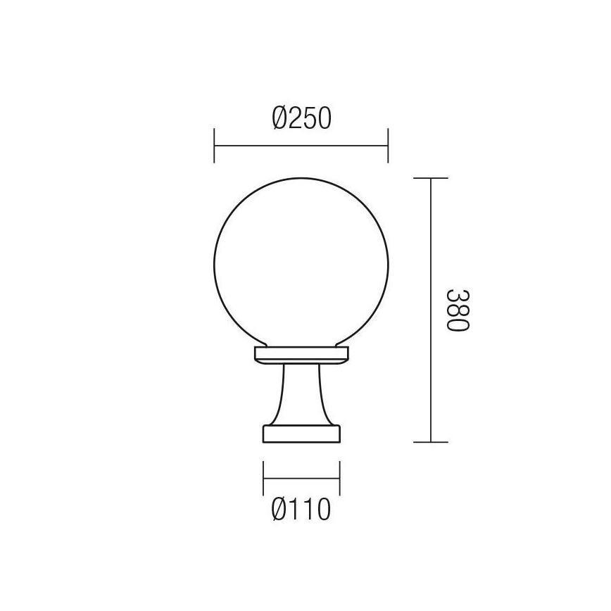 Redo 9774 - Candeeiro exterior SFERA 1xE27/42W/230V IP44 25x38 cm castanho
