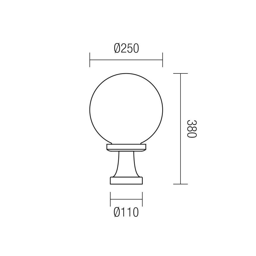 Redo 9775 - Candeeiro exterior SFERA 1xE27/42W/230V IP44 25x38cm branco