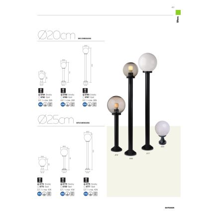 Redo 9776 - Candeeiro exterior SFERA 1xE27/42W/230V IP44 25x125 cm castanho