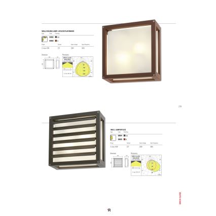 Redo 9893 - Luz de parede de exterior BRICK 2xE27/42W/230V IP54