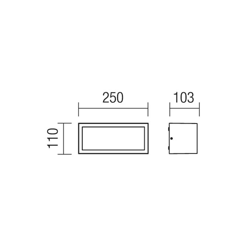 Redo 9896 - Iluminação de parede exterior BRICK 1xE27/23W/230V IP54 cinzento