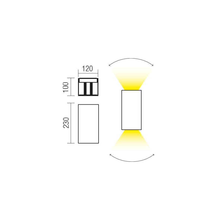 Redo 90553 - Iluminação de parede exterior LED VARY 2xLED/10W/230V 3000K IP54 antracite