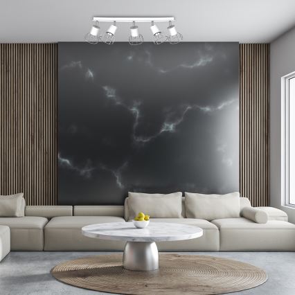 Refletor DANTE 5xGU10/25W/230V branco/cromo brilhante