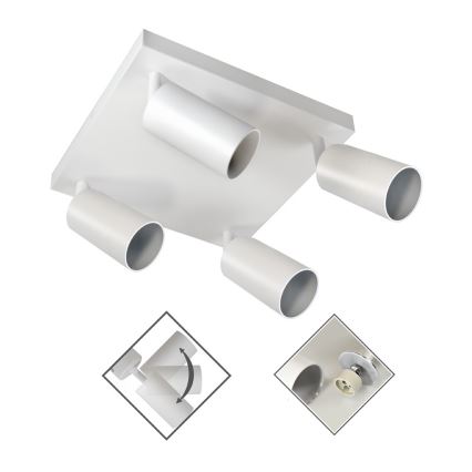 Refletor FARGO 4xGU10/30W/230V branco