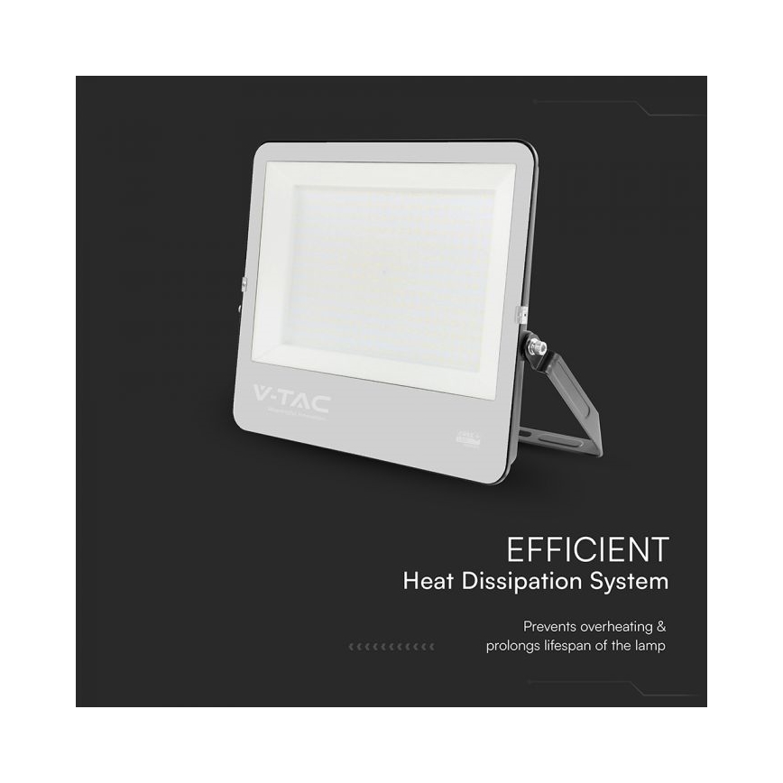 Refletor LED/300W/230V 4000K IP65 preto