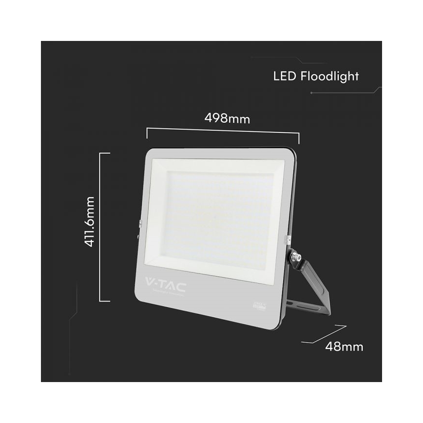 Refletor LED/300W/230V 4000K IP65 preto