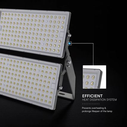 Refletor LED/500W/230V 4000K IP65 cinzento