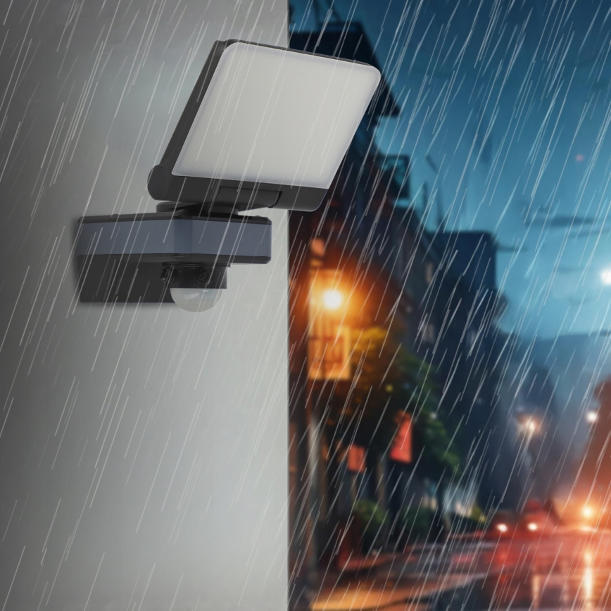 Refletor LED com sensor de movimento e sensor crepuscular LED/44W/230V 4200K IP54 preto