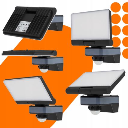 Refletor LED com sensor de movimento e sensor crepuscular LED/44W/230V 4200K IP54 preto