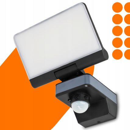 Refletor LED com sensor de movimento e sensor crepuscular LED/44W/230V 4200K IP54 preto