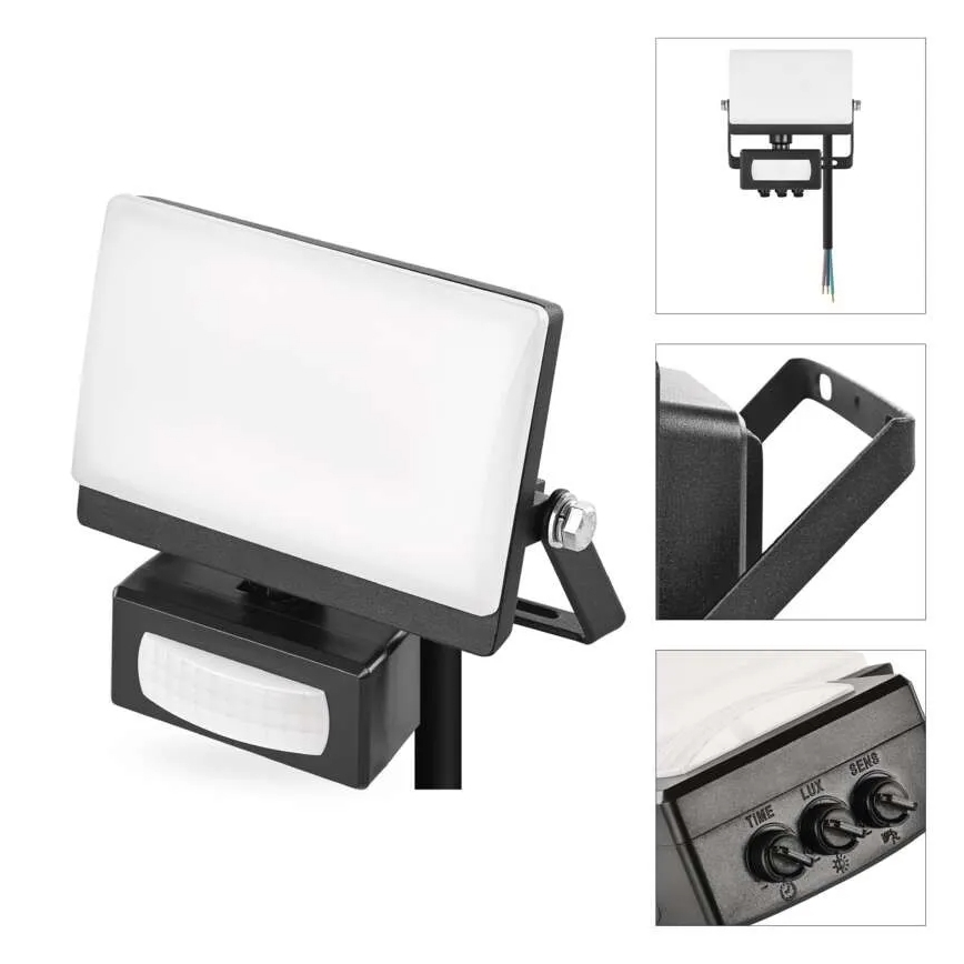 Refletor LED com sensor de movimento e de crepúsculo TAMBO EVO LED/10W/230V 4000K IP44 preto