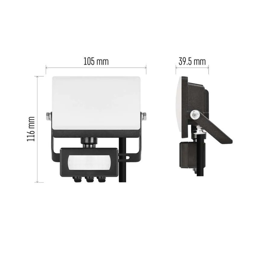 Refletor LED com sensor de movimento e de crepúsculo TAMBO EVO LED/10W/230V 4000K IP44 preto