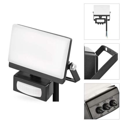 Refletor LED com sensor de movimento e de crepúsculo TAMBO EVO LED/20W/230V 4000K IP44 preto