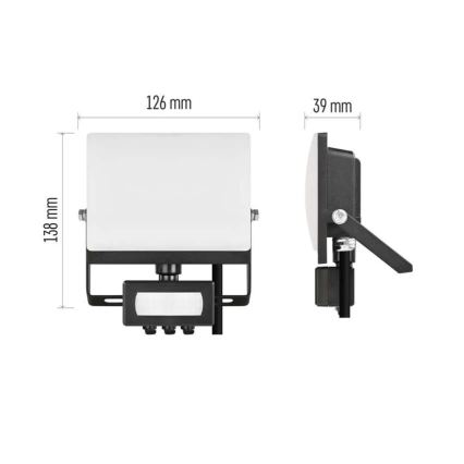 Refletor LED com sensor de movimento e de crepúsculo TAMBO EVO LED/20W/230V 4000K IP44 preto