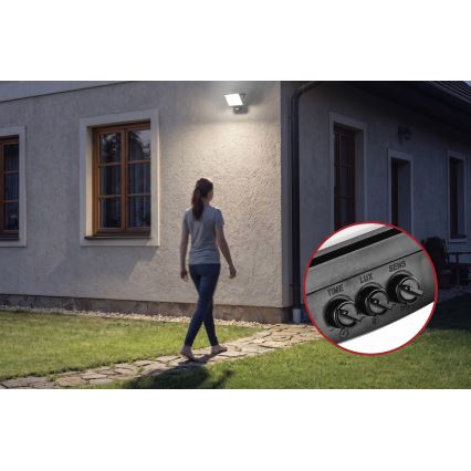 Refletor LED com sensor de movimento e sensor crepuscular TAMBO EVO LED/50W/230V 4000K IP44 preto