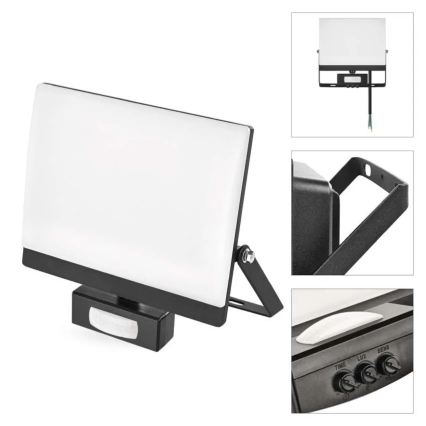 Refletor LED com sensor de movimento e sensor crepuscular TAMBO EVO LED/50W/230V 4000K IP44 preto