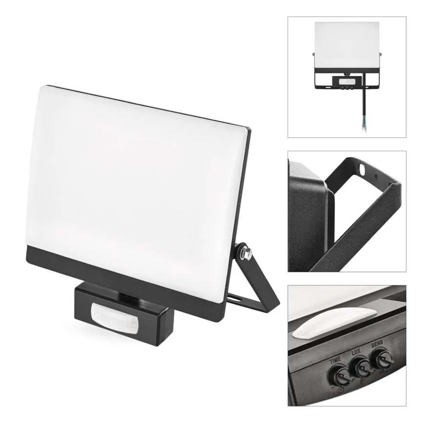 Refletor LED com sensor de movimento e sensor crepuscular TAMBO EVO LED/50W/230V 4000K IP44 preto
