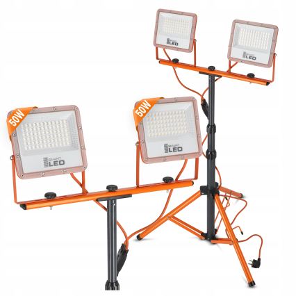 Refletor LED com suporte 2xLED/50W/230V 4500K IP65 laranja