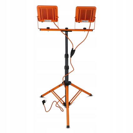 Refletor LED com suporte 2xLED/50W/230V 4500K IP65 laranja