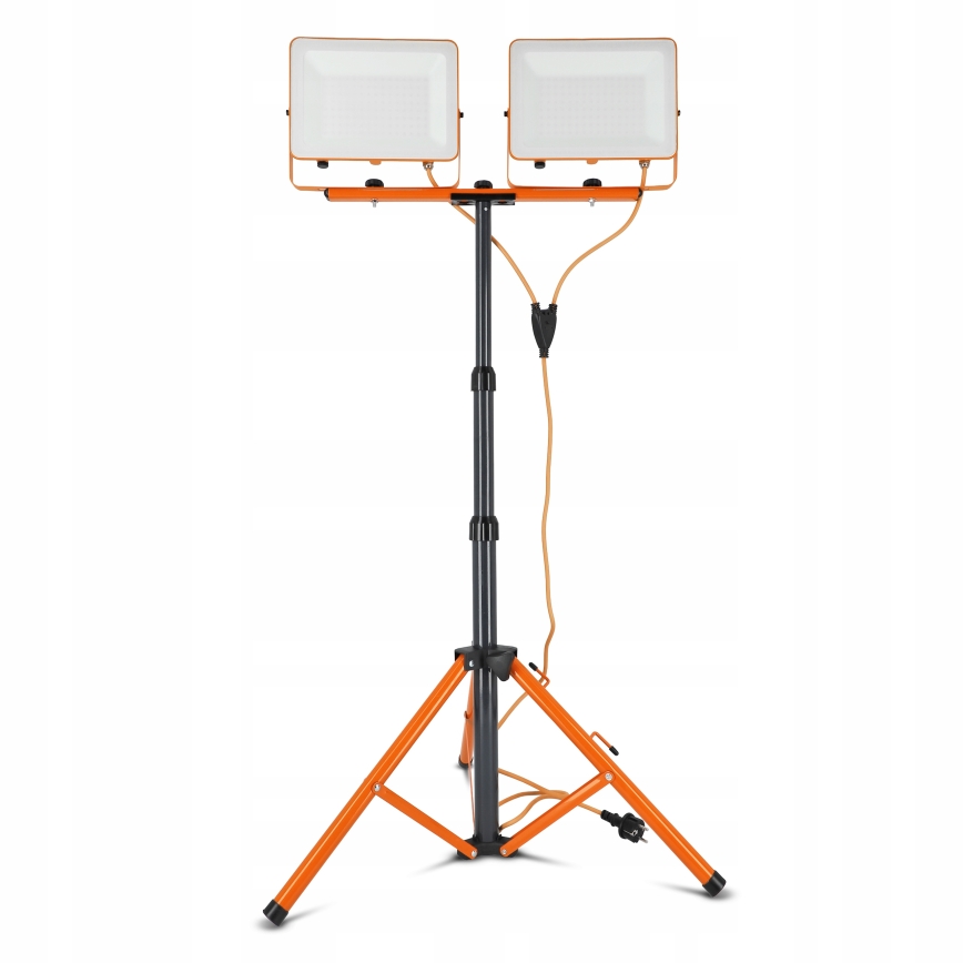 Refletor LED com tripé 2xLED/100W/230V 4500K IP65 cor laranja