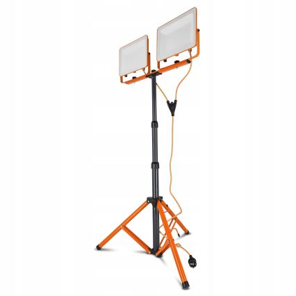 Refletor LED com tripé 2xLED/100W/230V 4500K IP65 cor laranja