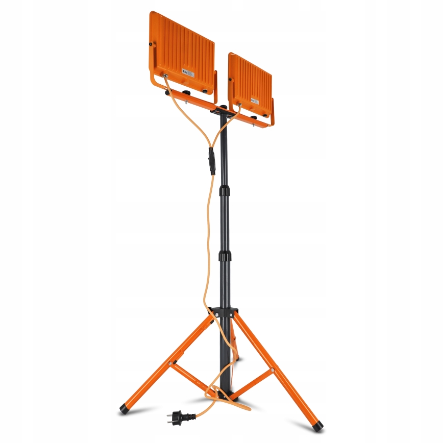 Refletor LED com tripé 2xLED/100W/230V 4500K IP65 cor laranja