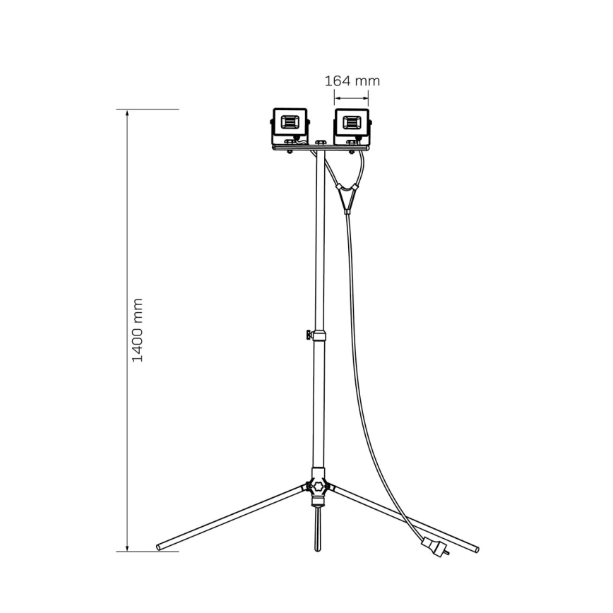 Refletor LED com tripé 2xLED/30W/230V 6500K IP65 amarelo