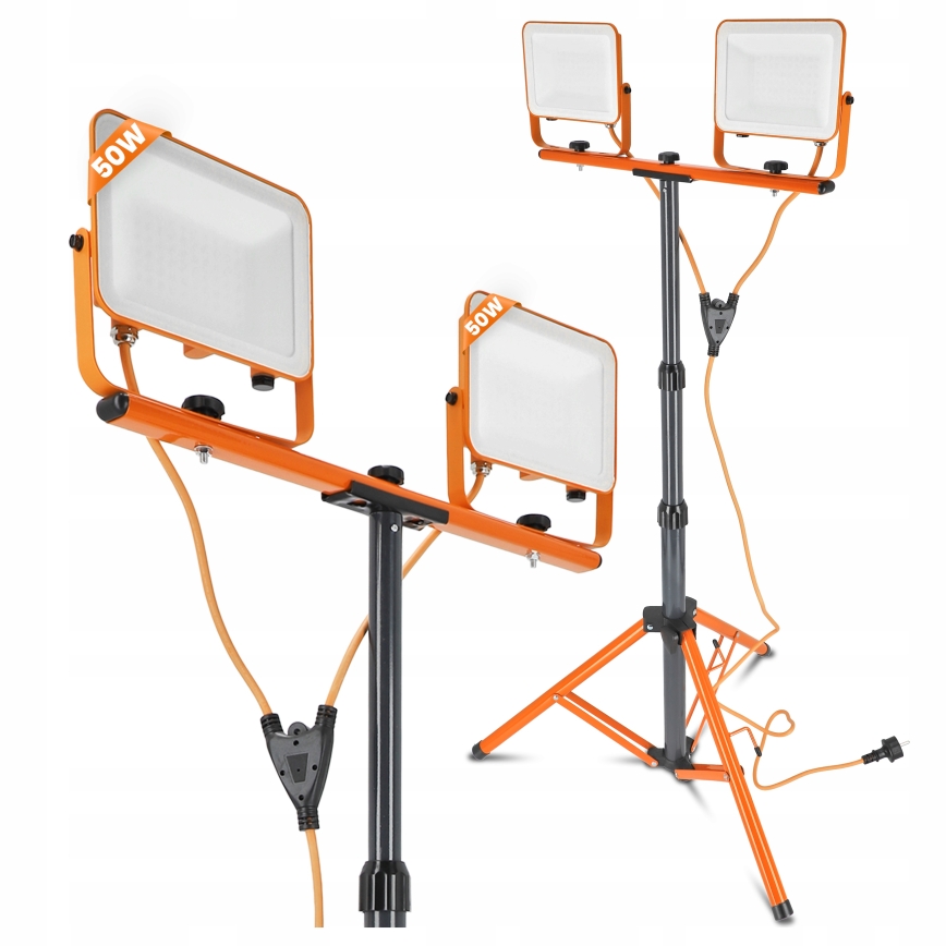 Refletor LED com tripé 2xLED/50W/230V 4500K IP65 laranja
