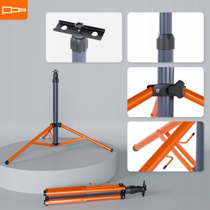 Refletor LED com tripé 3xLED/100W/230V 4500K IP65 preto/laranja