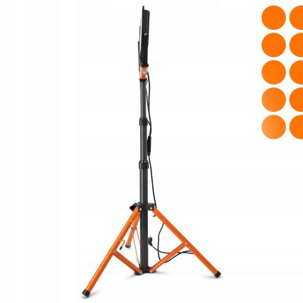 Refletor LED com tripé 3xLED/100W/230V 4500K IP65 preto/laranja