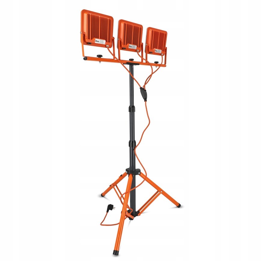 Refletor LED com tripé 3xLED/50W/230V 4500K IP65 laranja