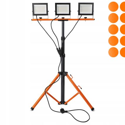 Refletor LED com tripé 3xLED/50W/230V 4500K IP65 preto/laranja