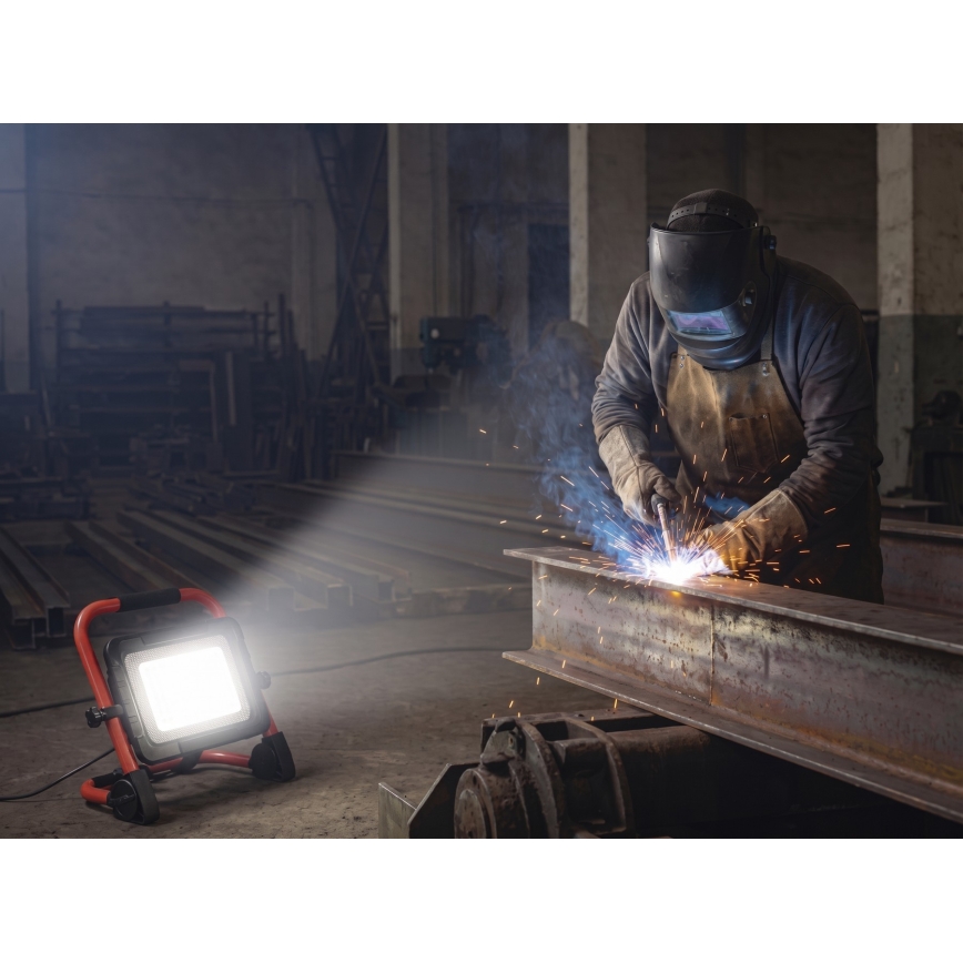 Refletor LED com tripé ELION LED/100W/230V 4000K IP65 vermelho/preto