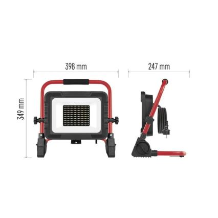 Refletor LED com tripé ELION LED/100W/230V 4000K IP65 vermelho/preto