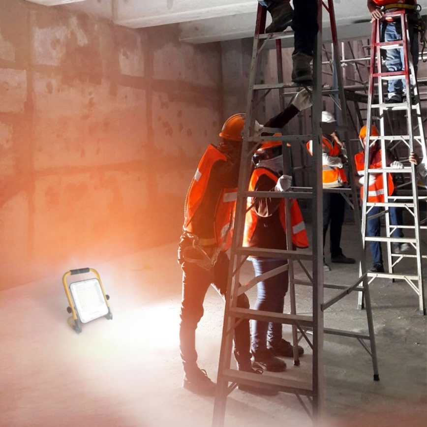 Refletor LED com tripé LED/100W/230V 4500K IP65 laranja