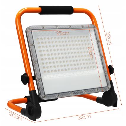 Refletor LED com tripé LED/100W/230V 4500K IP65 laranja