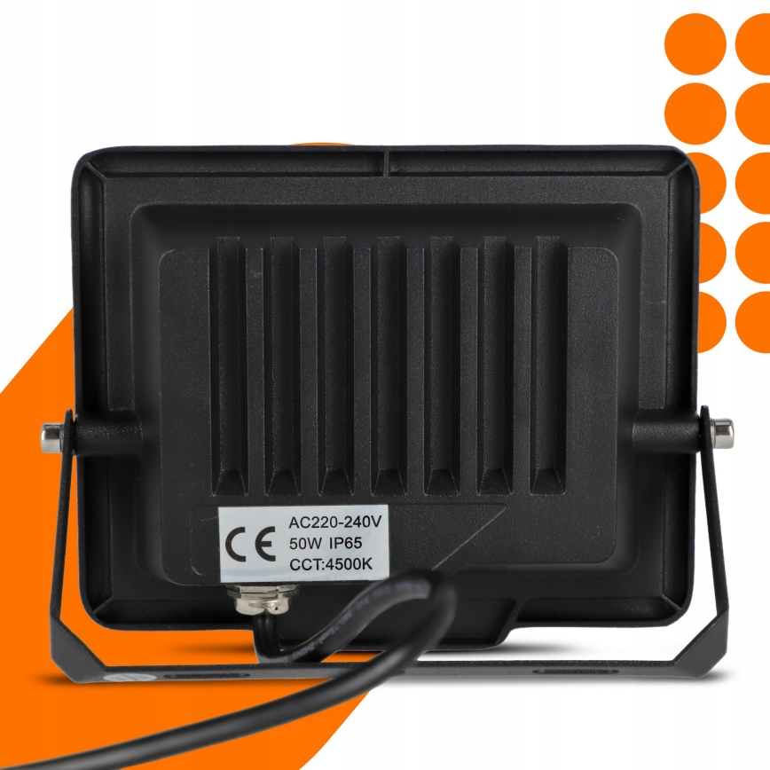 Refletor LED exterior 50W/230V 4500K IP65 preto