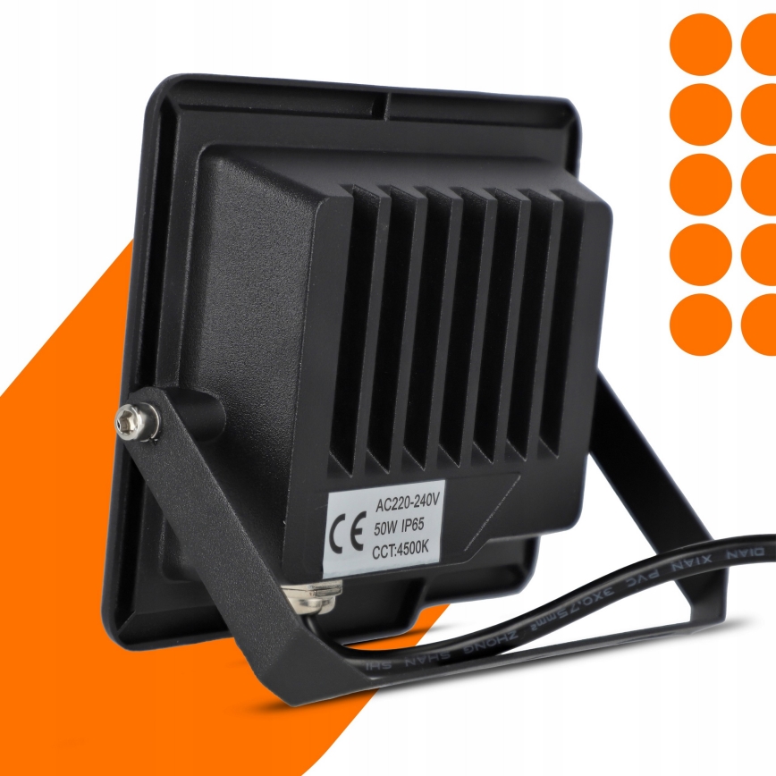 Refletor LED exterior 50W/230V 4500K IP65 preto