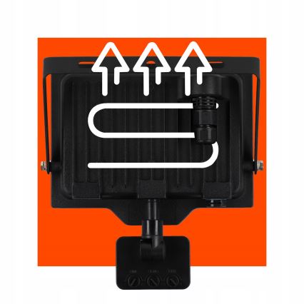 Refletor LED exterior com sensor de movimento e sensor crepuscular LED/50W/230V 4500K IP65 preto