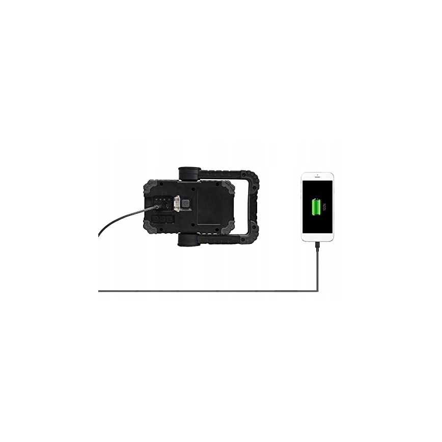 Refletor recarregável LED com altifalante e função powerbank LED/10W/5V 4400 mAh IP44 preto/amarelo