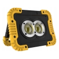 Refletor LED recarregável com função powerbank LED/20W/5V 4400 mAh IP44 preto/amarelo