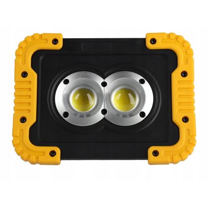 Refletor LED recarregável com função powerbank LED/20W/5V 4400 mAh IP44 preto/amarelo