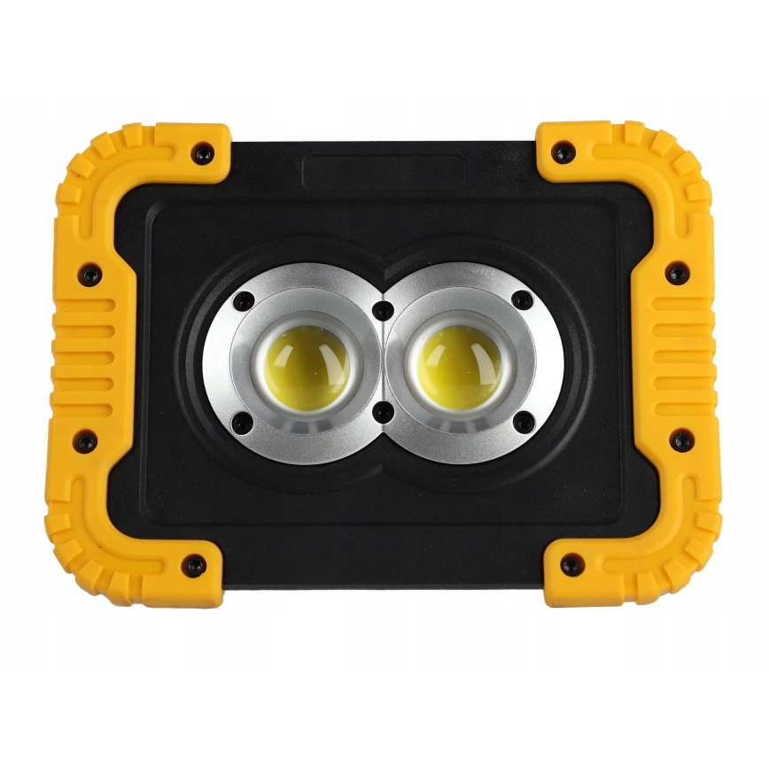 Refletor LED recarregável com função powerbank LED/20W/5V 4400 mAh IP44 preto/amarelo
