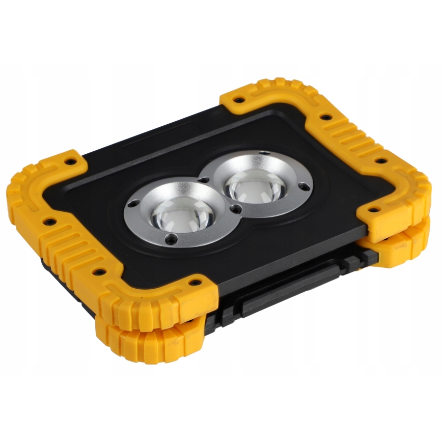 Refletor LED recarregável com função powerbank LED/20W/5V 4400 mAh IP44 preto/amarelo