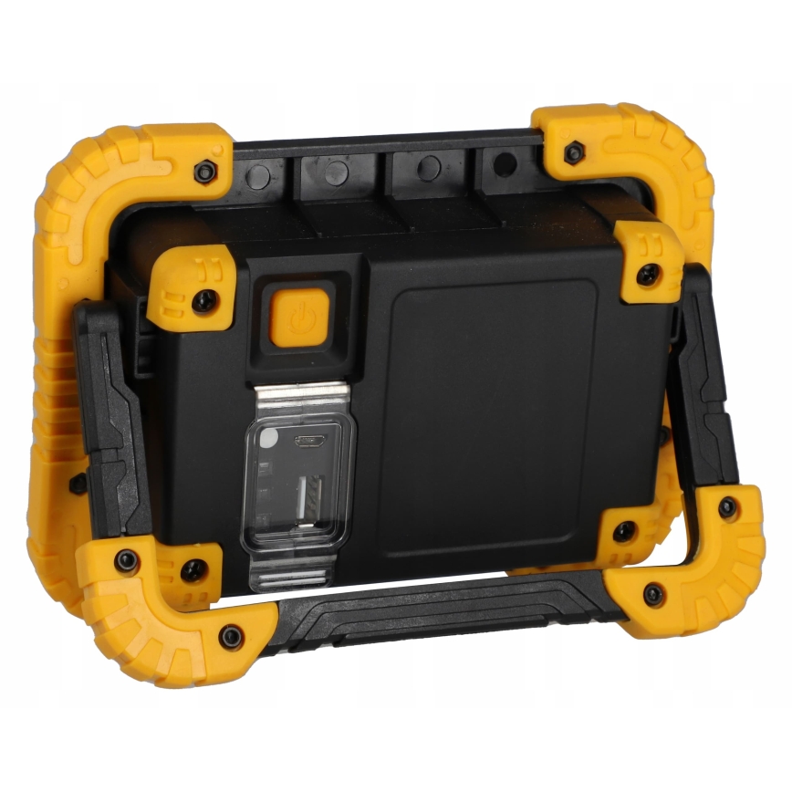 Refletor LED recarregável com função powerbank LED/20W/5V 4400 mAh IP44 preto/amarelo